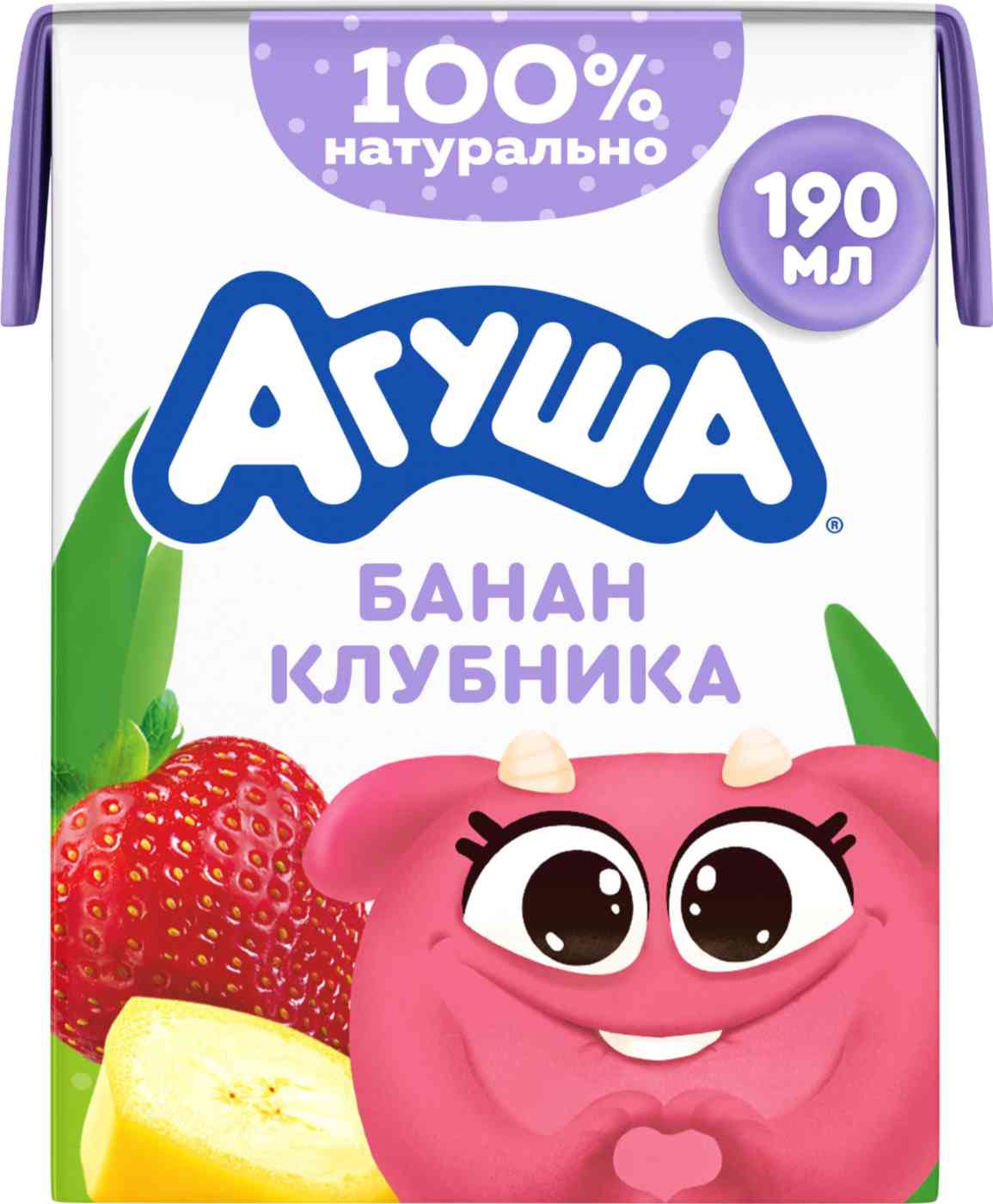 

Молочный коктейль детский Агуша банан-клубника с 12 месяцев