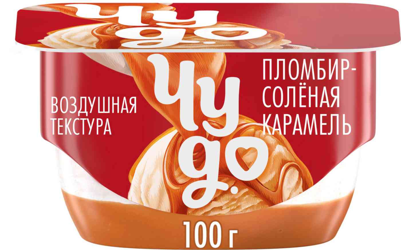 Десерт творожный Чудо со вкусом пломбира с соусом Соленая Карамель 42 69₽