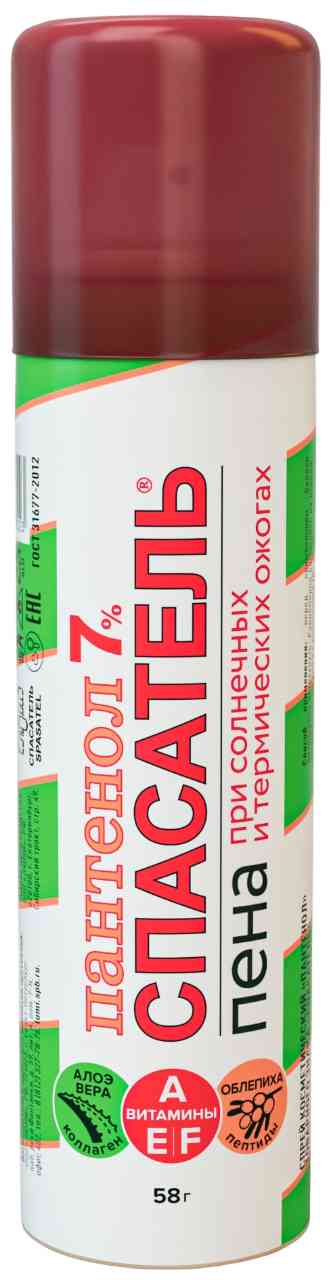 

Спрей-пена при солнечных и термических ожогах Спасатель Пантенол 7%