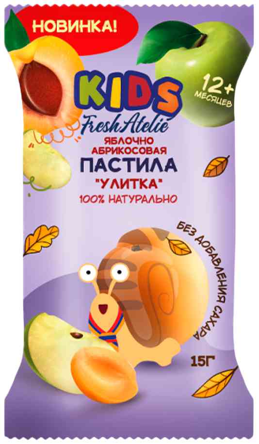 Пастила Fresh Atelie Kids Улитка яблоко-абрикос с 12 месяцев 60₽