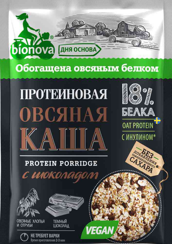 Каша овсяная протеиновая Bionova 56₽