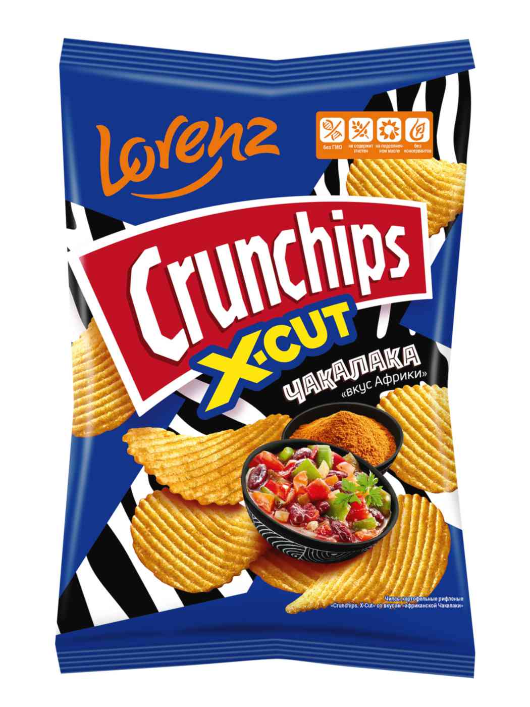 Чипсы картофельные Crunchips X-Cut чакалака