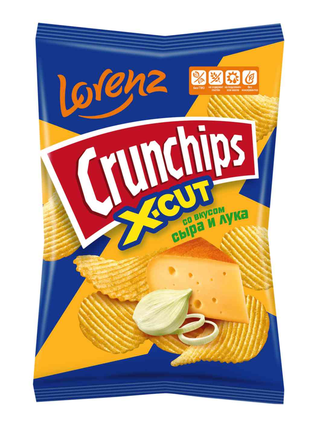 Чипсы картофельные Crunchips X-Cut сыр-лук