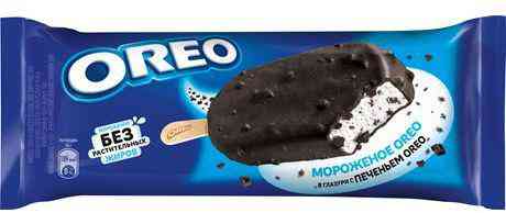 

Мороженое сливочное Oreo эскимо в глазури с печеньем