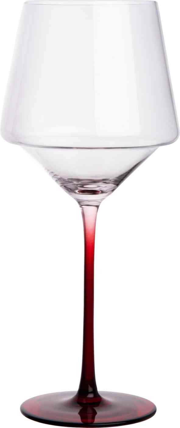 

Бокал для вина хрустальный на красной ножке