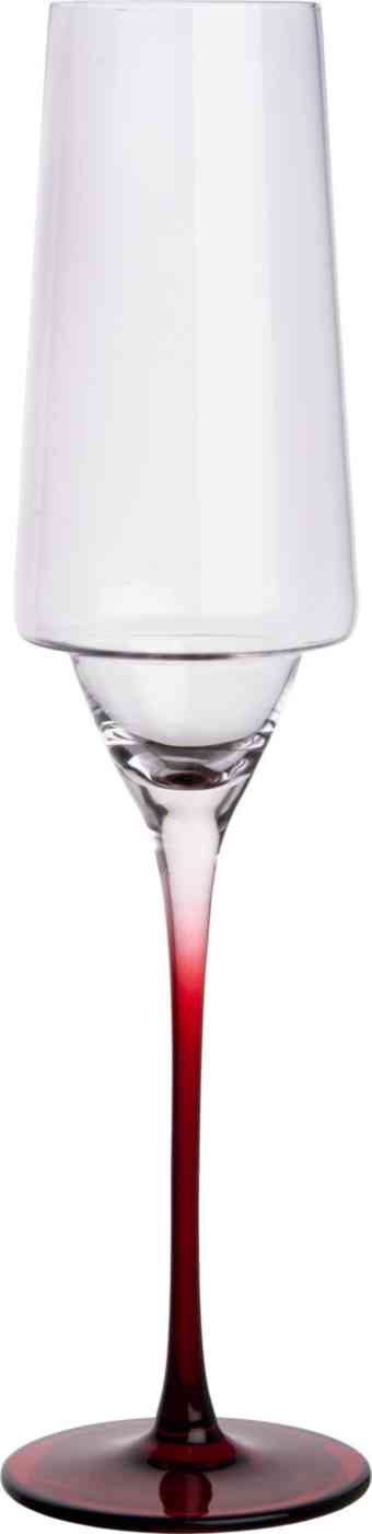 

Бокал для шампанского хрустальный на красной ножке