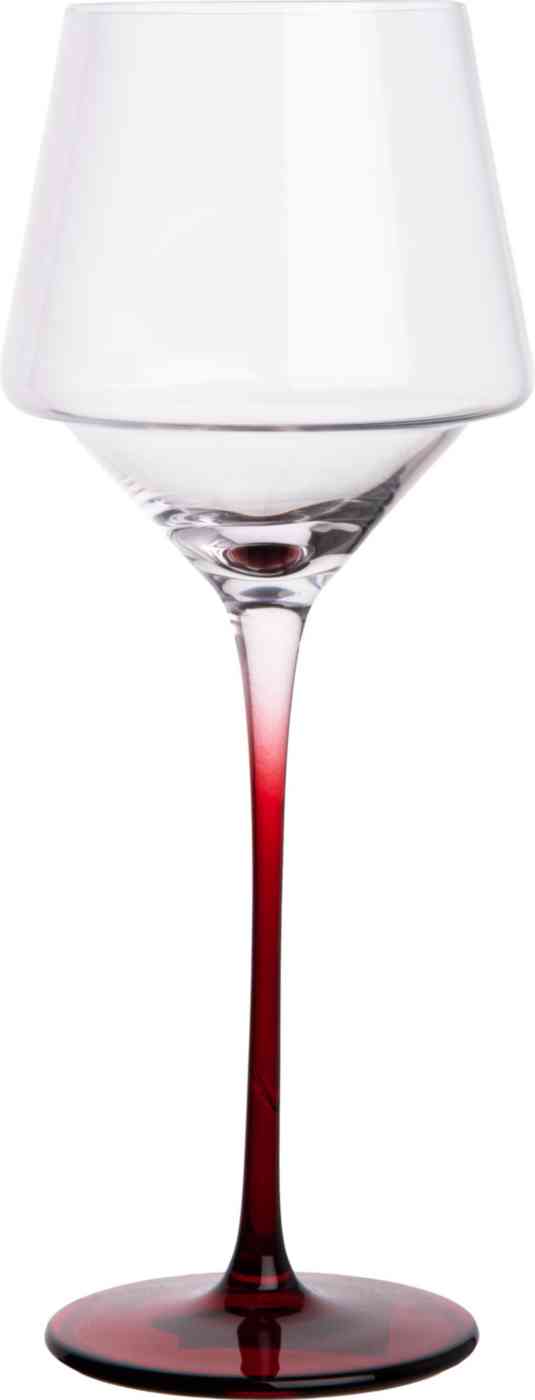 

Бокал для вина хрустальный на красной ножке