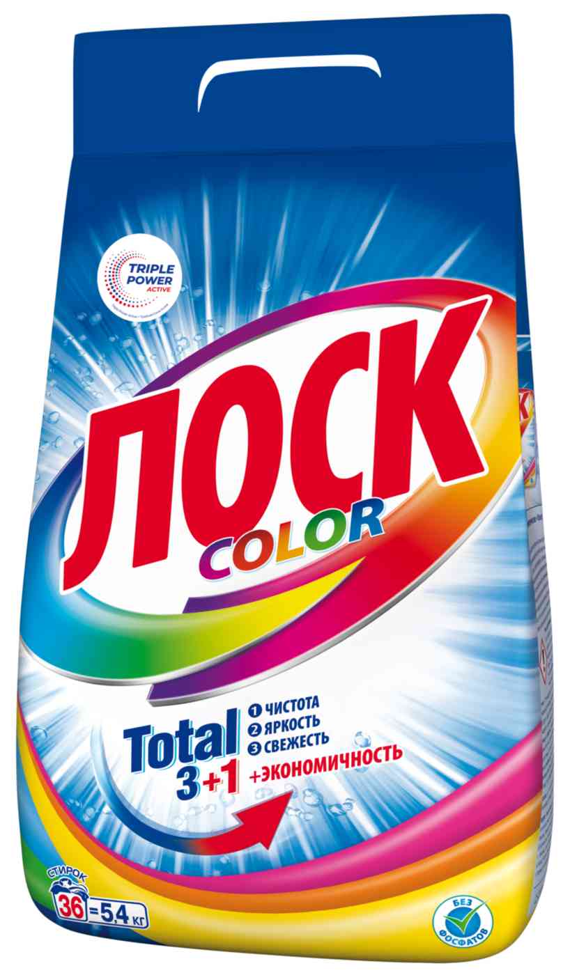 

Стиральный порошок для цветного белья Лоск Color Total 3+1