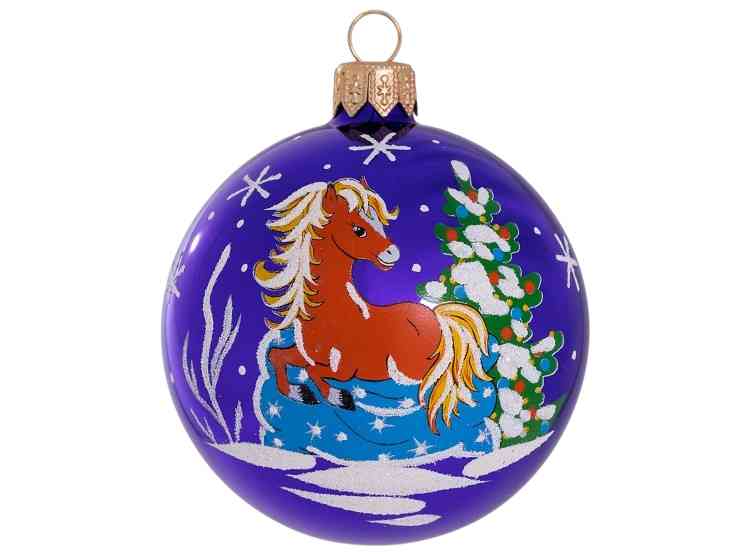 

Ёлочное украшение Ёлочка Шар. Зодиак в ассортименте, стекло