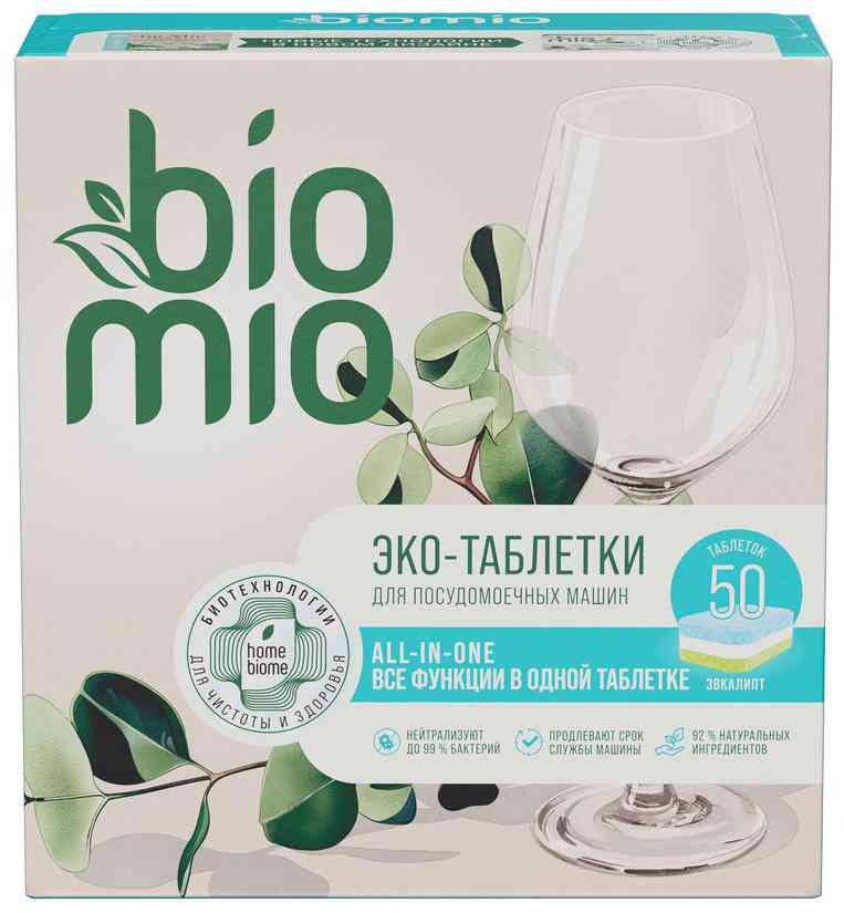 

Эко-таблетки для посудомоечных машин BioMio All-in-One Эвкалипт