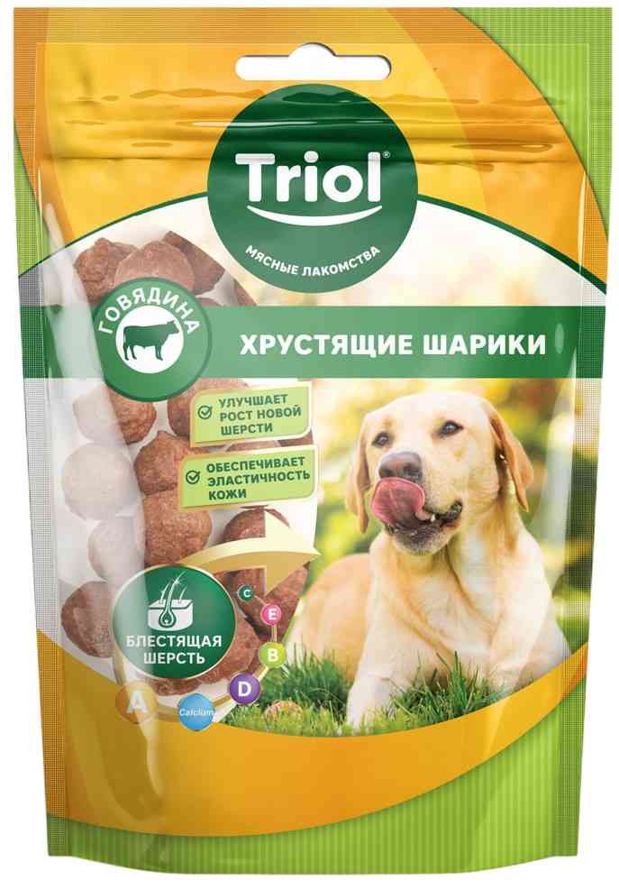 Лакомство для собак Triol Хрустящие шарики из говядины