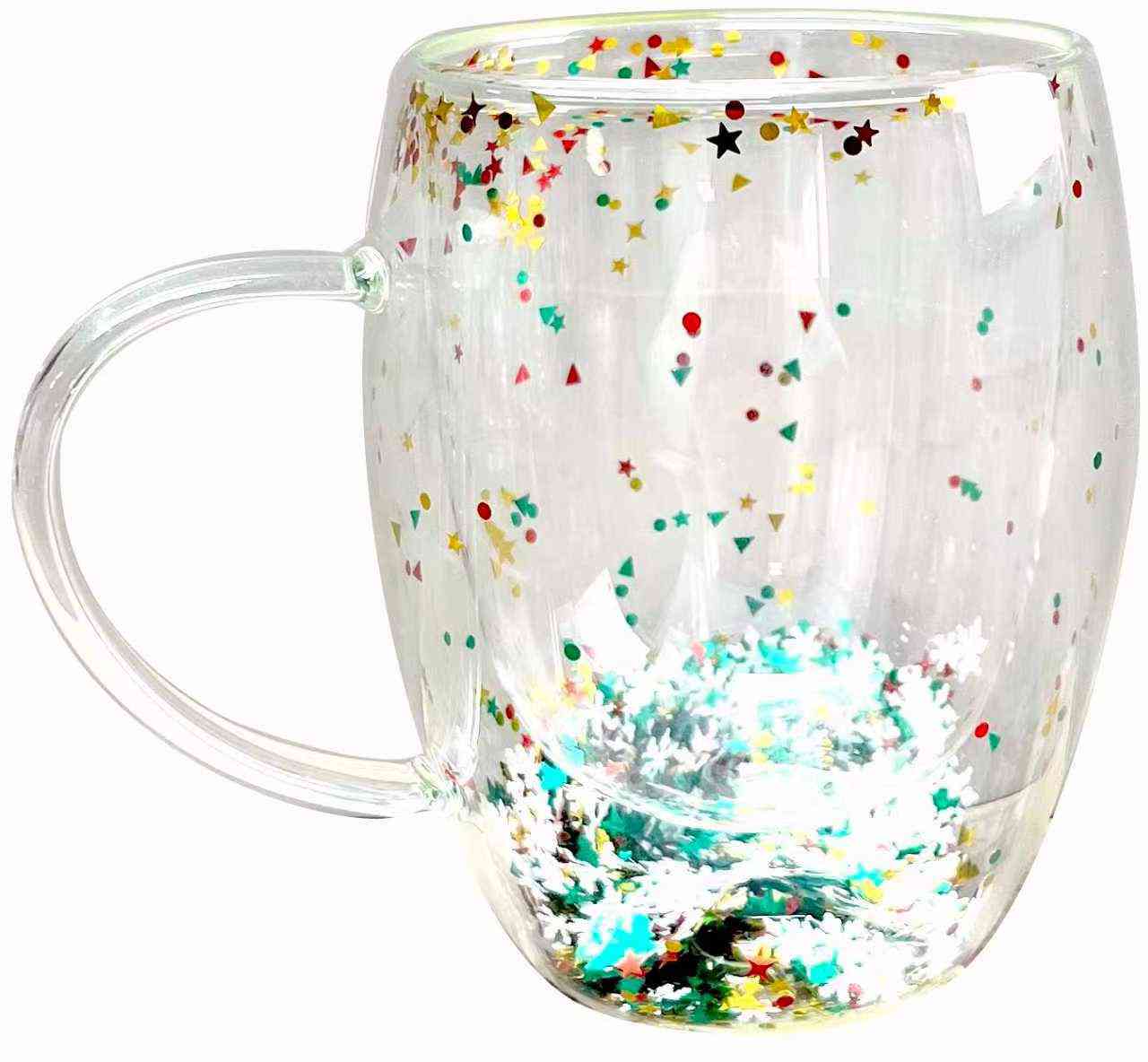 

Кружка с двойными стенками и блестками (глиттер)