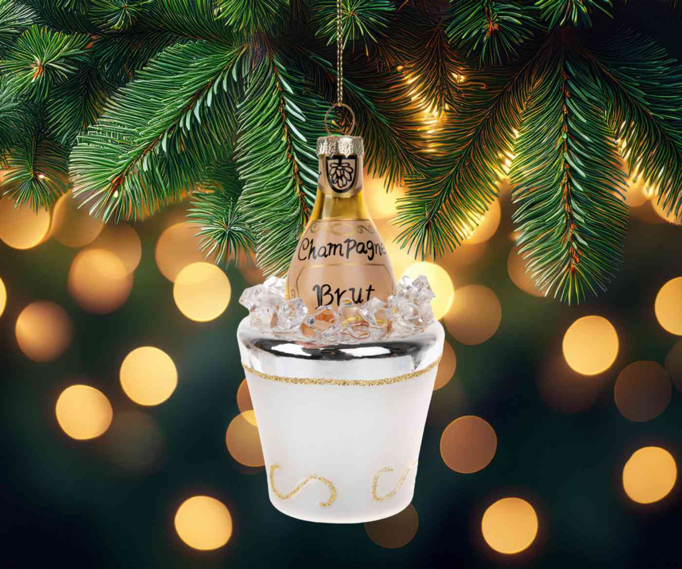 

Ёлочное украшение Шампанское в ведре