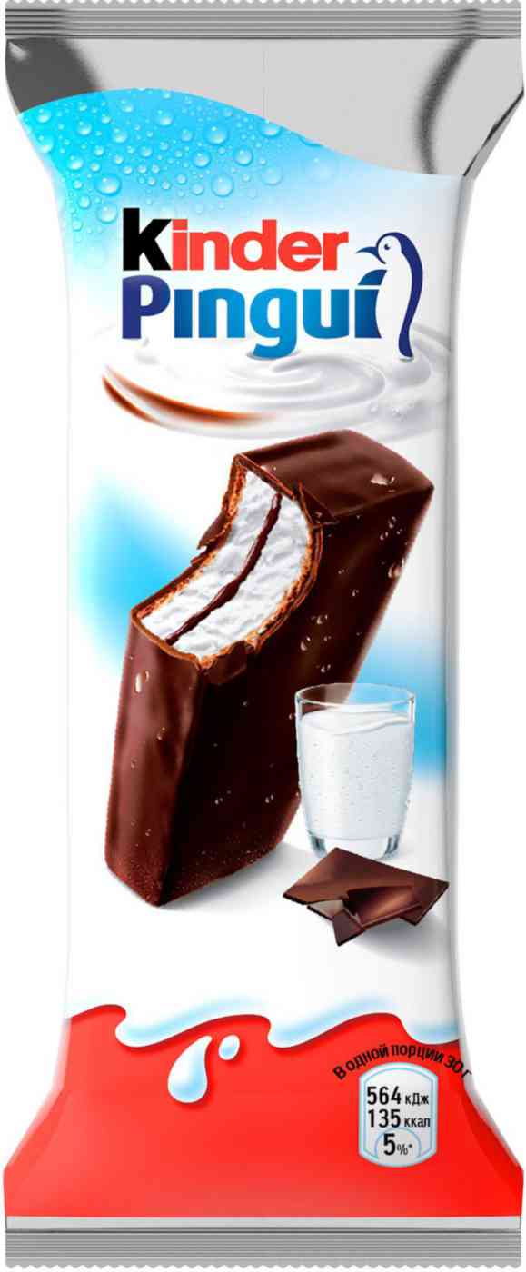 

Пирожное бисквитное Kinder Pingui Молоко и шоколад 5%