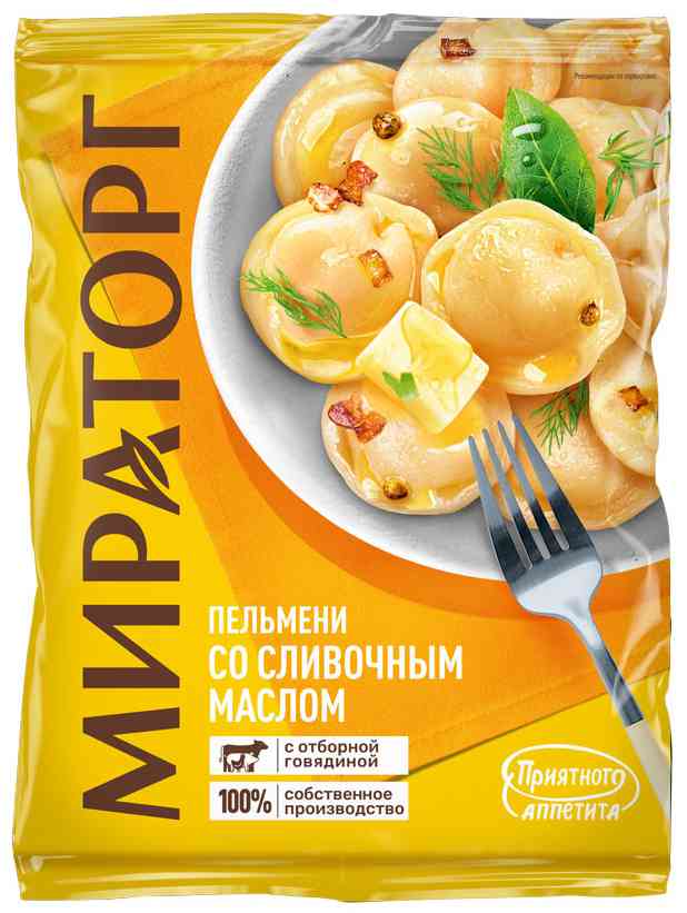 

Пельмени Мираторг со сливочным маслом