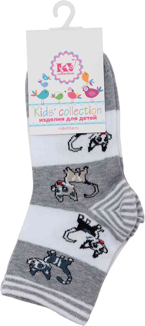 

Носки детские, кошки-собаки, серые