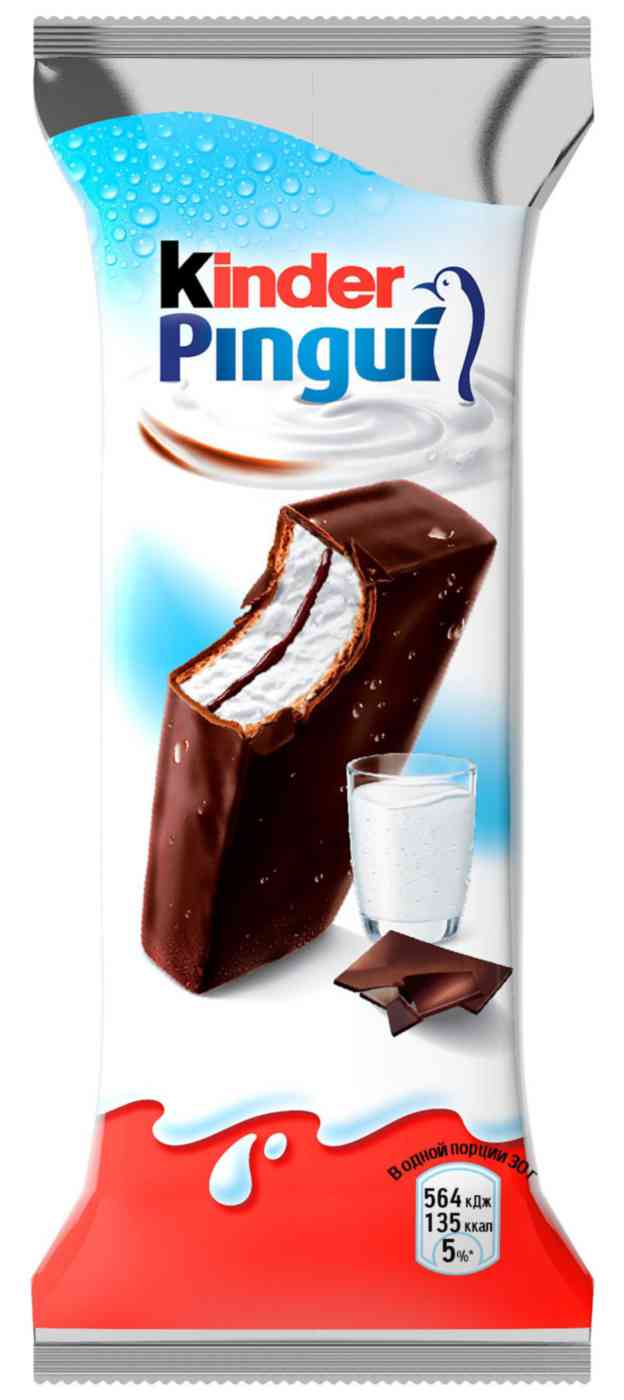 

Пирожное бисквитное Kinder Pingui Молоко и шоколад 5%