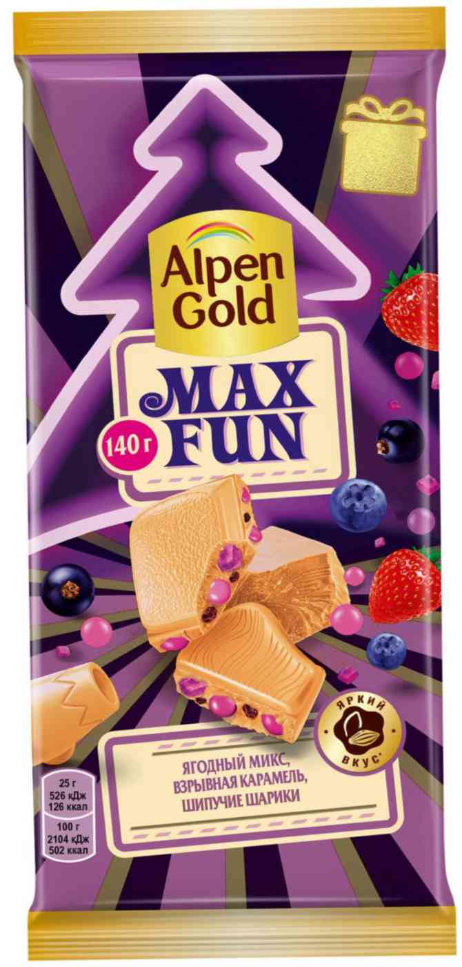 

Шоколад белый Alpen Gold Maxfun ягодный микс