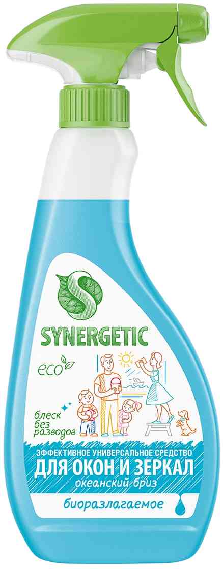 

Чистящий спрей для окон и зеркал Synergetic океанский бриз