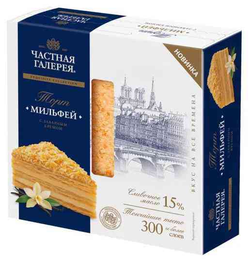 Торт слоеный Частная Галерея Мильфей с заварным кремом