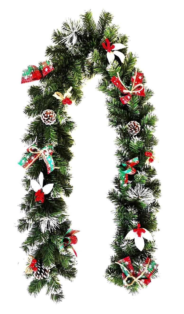 

Гирлянда еловая зеленая с красным