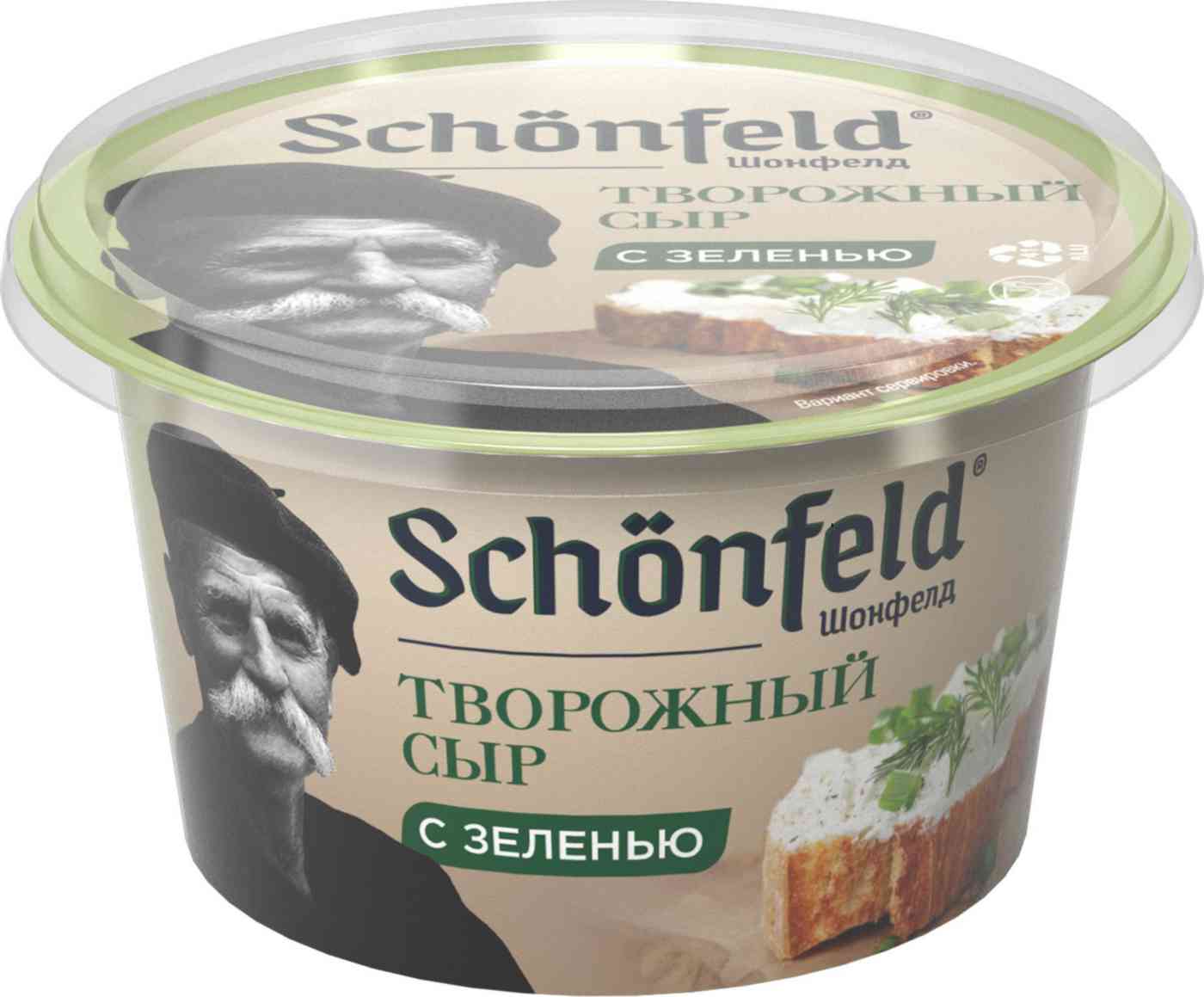

Сыр творожный Schonfeld с зеленью 65%