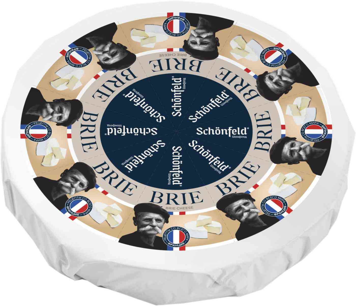 

Сыр мягкий Schonfeld Brie с белой плесенью 60%