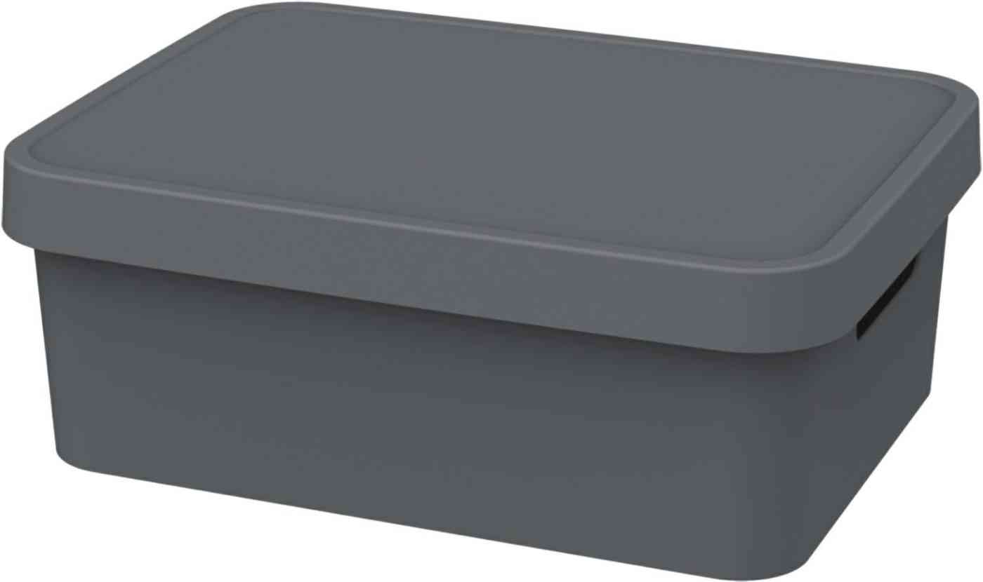 

Ящик для хранения Ambient Folk 11л графит с крышкой