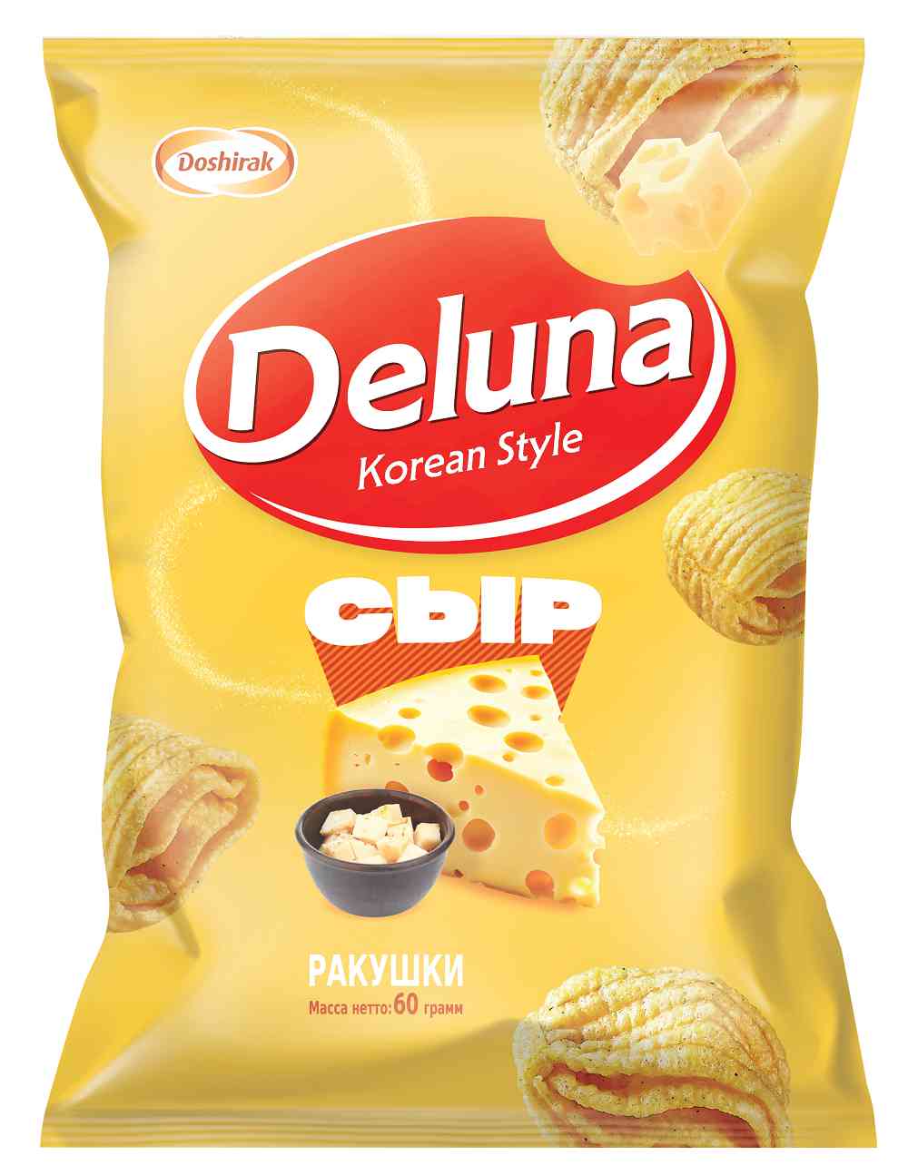 Снеки кукурузные Deluna Ракушки со вкусом сыра