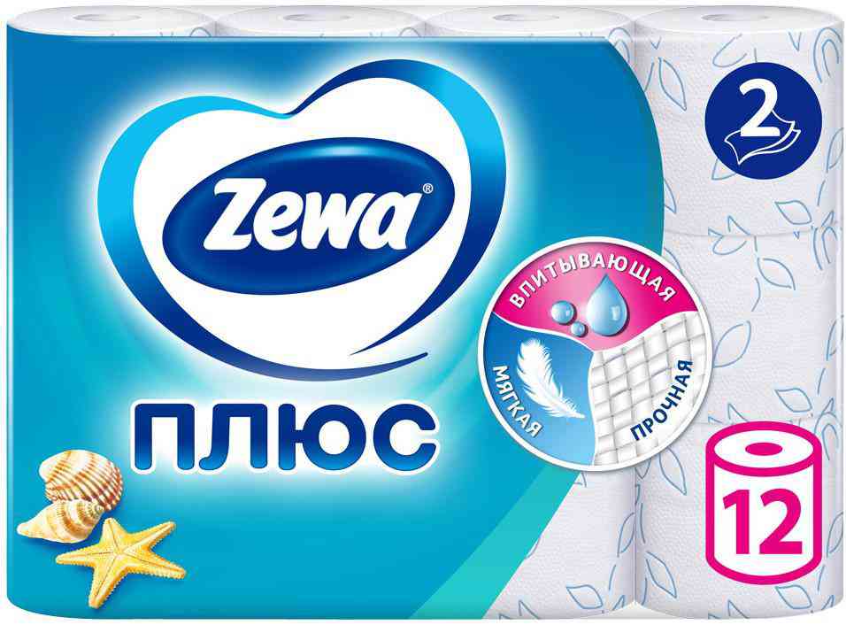 

Туалетная бумага Zewa Плюс Свежесть океана, 2 слоя