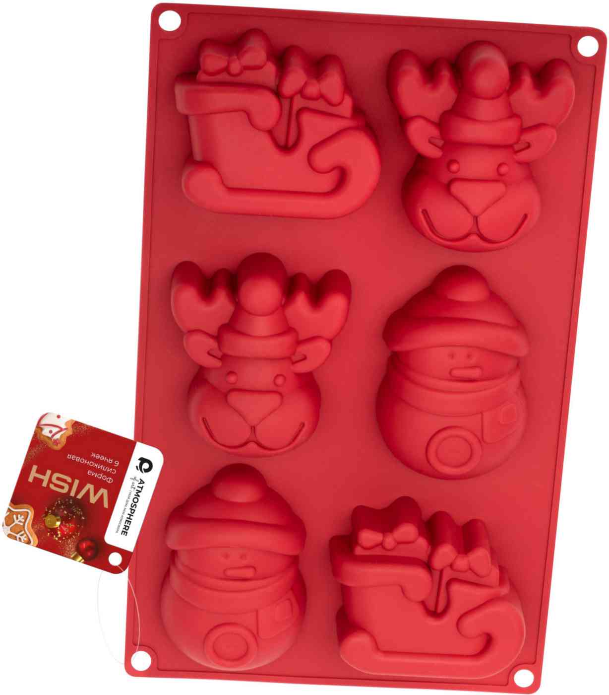 

Форма для духовки силиконовая, цвет красный, новогодние формы