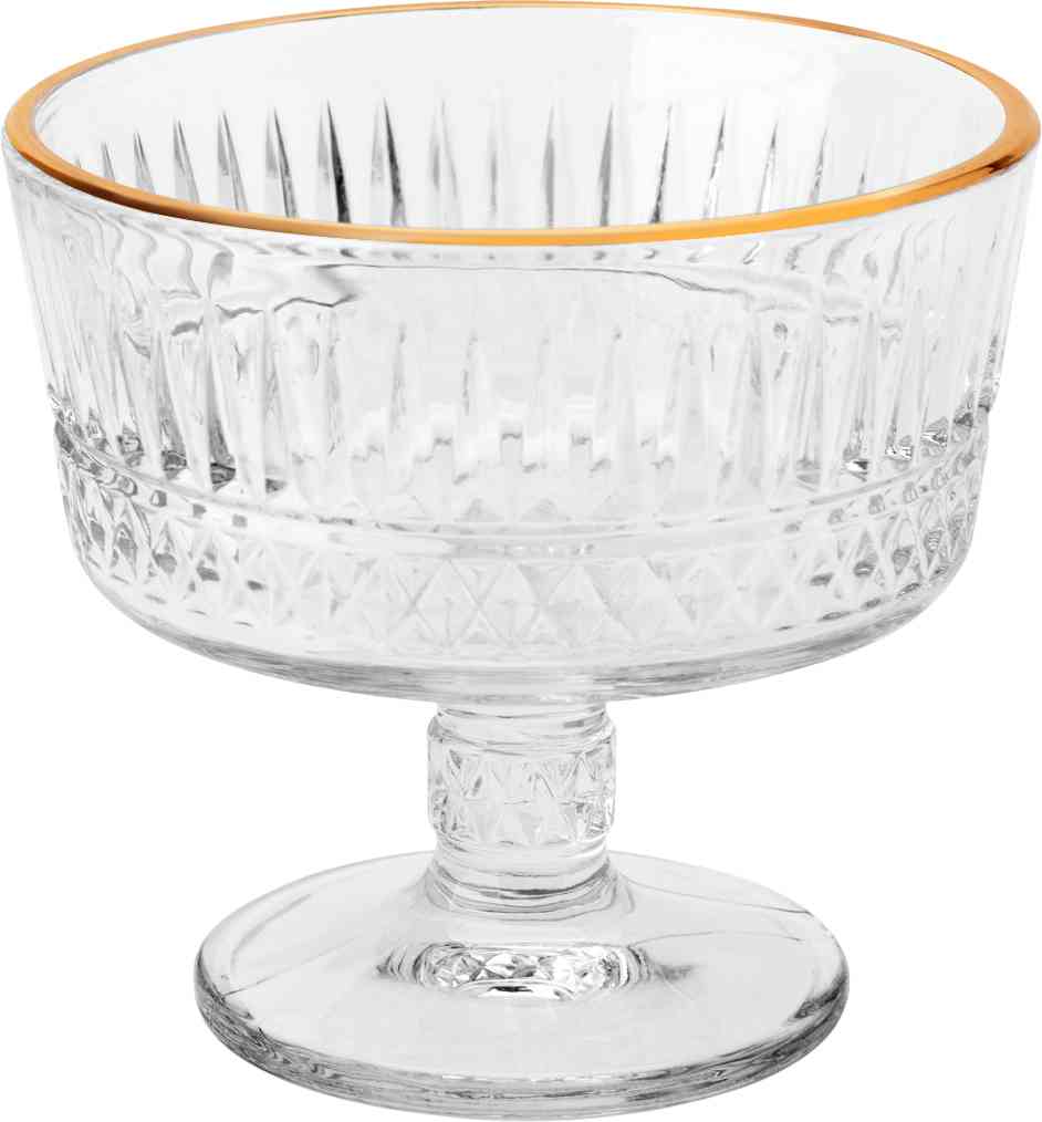 

Креманка стеклянная рельефная, золотая кайма