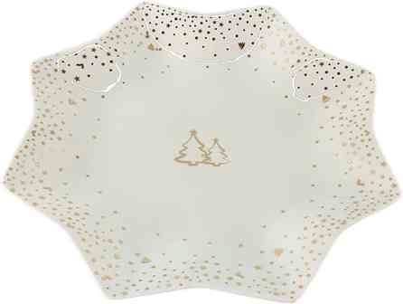 

Блюдо новогоднее фигурное, цвет белый