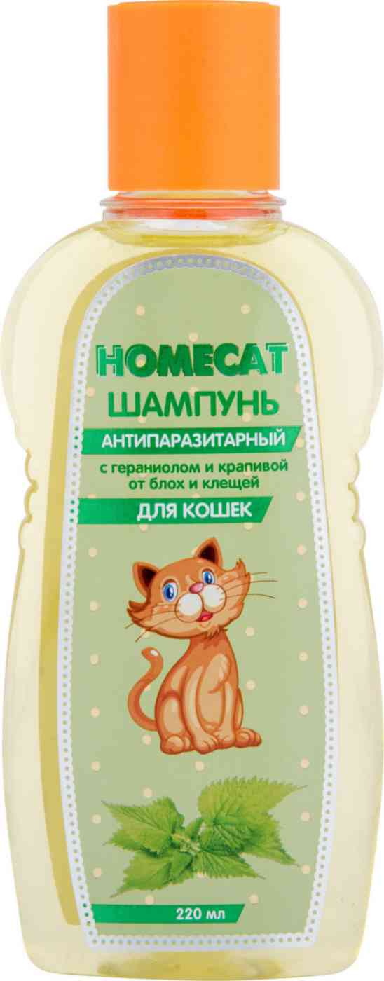 Шампунь для кошек антипаразитарный Homecat