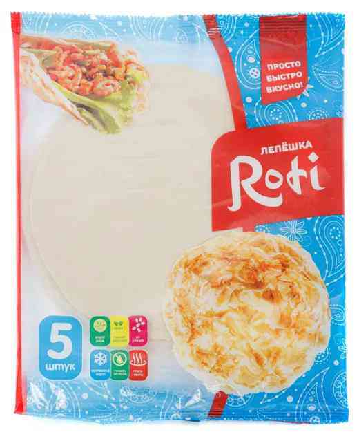 Лепешка пшеничная Roti Халяль без начинки Россия