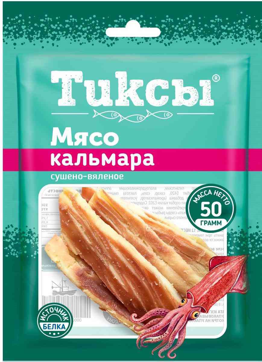 

Мясо кальмара сушено-вяленое Тиксы