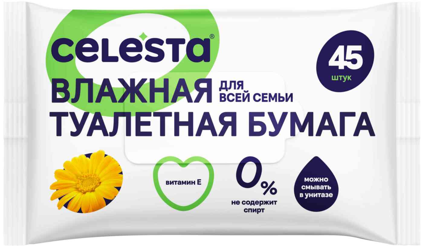 Влажная туалетная бумага  Celesta