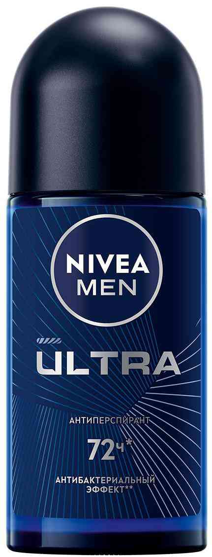 

Антиперспирант ролл NIVEA MEN Ultra 48 ч антибактериальный эффект