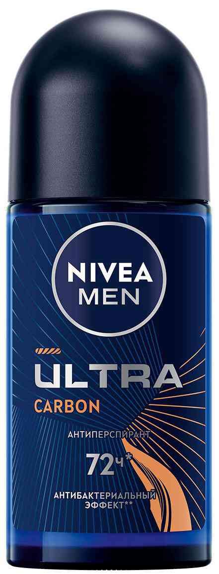 

Антиперспирант ролл Ultra Carbon NIVEA MEN 48 ч антибактериальный эффект