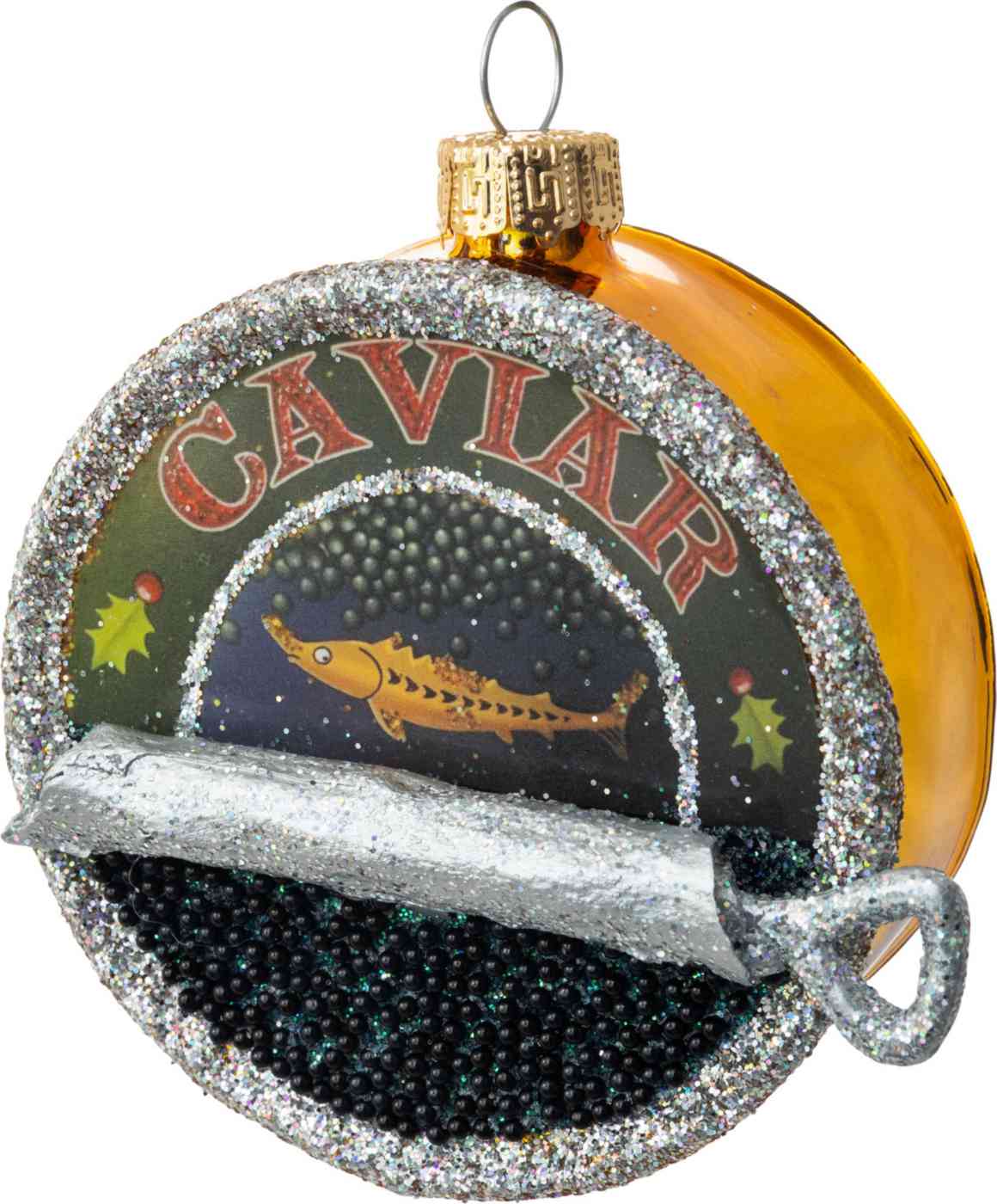 

Ёлочное украшение Банка икры, стекло