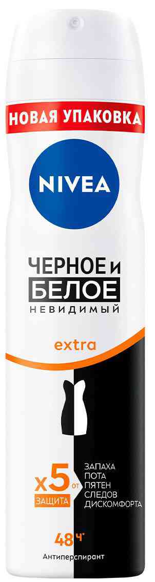 

Дезодорант-антиперспирант спрей NIVEA Чёрное и Белое Невидимый Extra