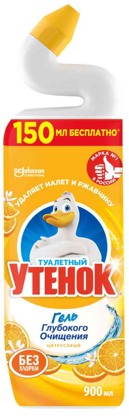 Числящий гель для унитаза Туалетный Утенок цитрусовый