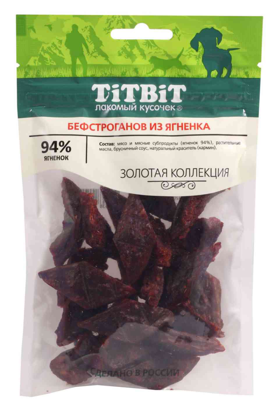 

Лакомство для собак TiTBiT Золотая коллекция Бефстроганов из ягнёнка