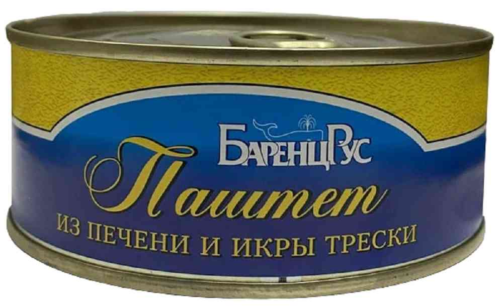 

Паштет из печени и икры трески БаренцРус