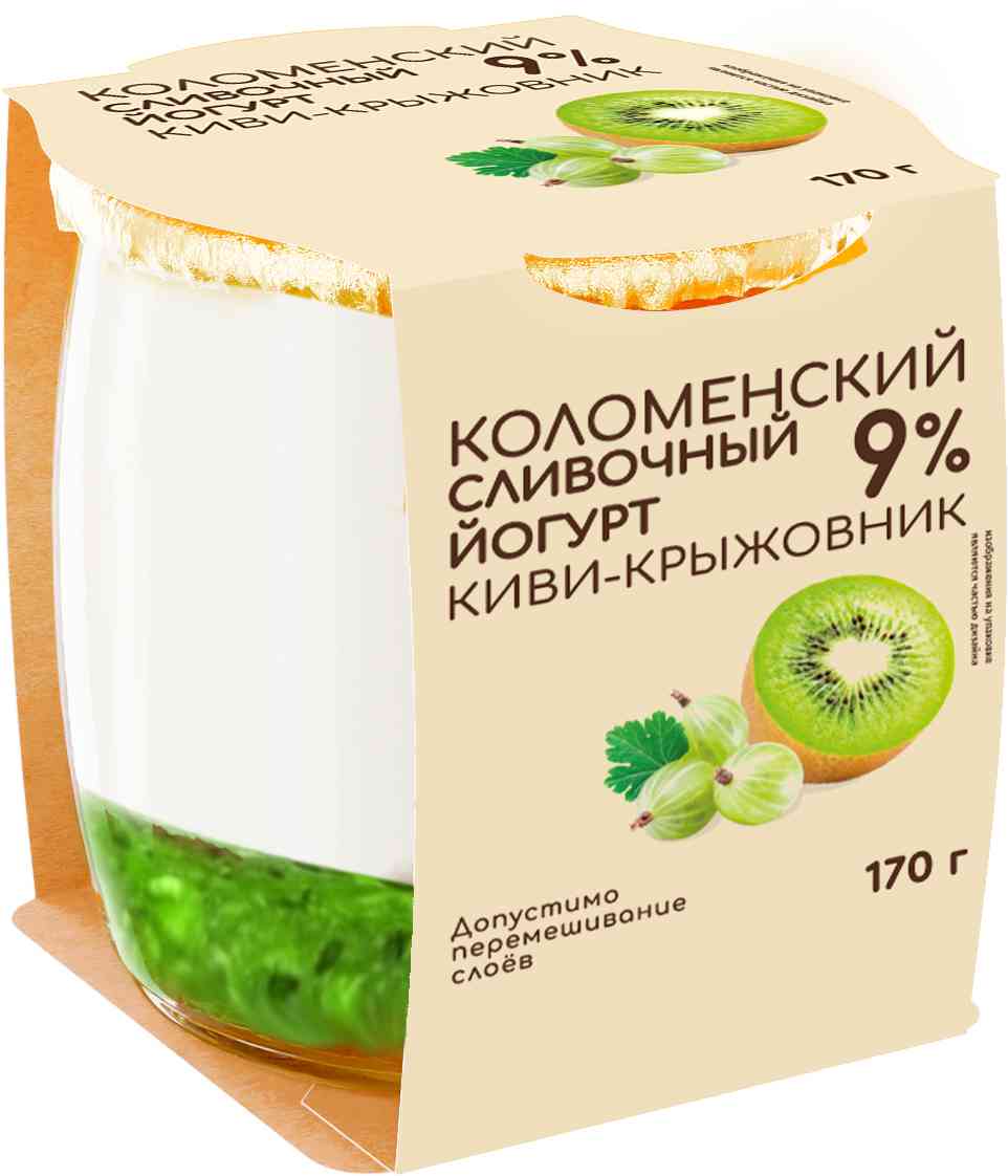 Йогурт сливочный Коломенский Киви-крыжовник 9%