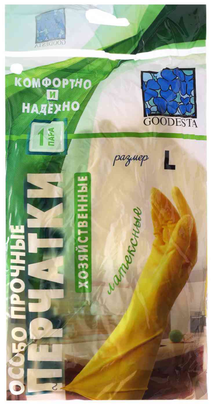 

Перчатки хозяйственные латексные Goodesta