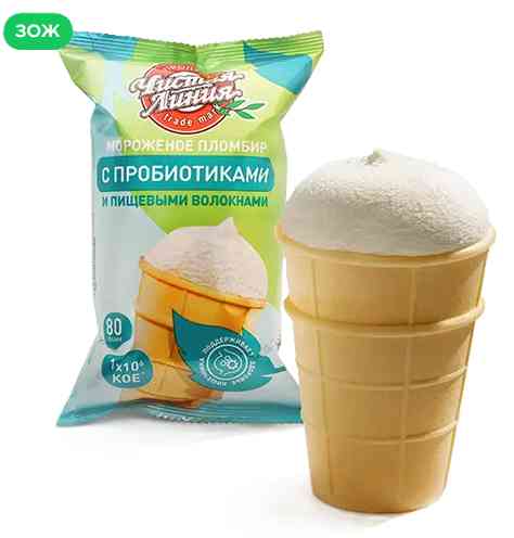 Мороженое пломбир Чистая Линия Стаканчик с пробиотиками